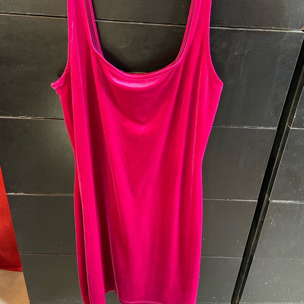 Urban outfitters velour hot pink dress